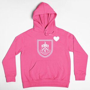 NEW Burnley Heart Pullover Fleece Hoodie NEON HOT PINK